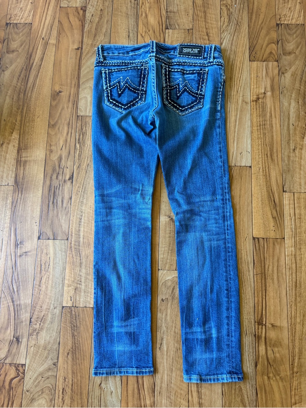 Miss Me Sunny Skinny Jeans in Blue with Embroidered Back Pockets